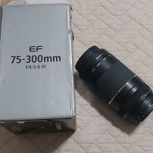 Canon EF 75-300mm Lens Box - Silver and Black Text